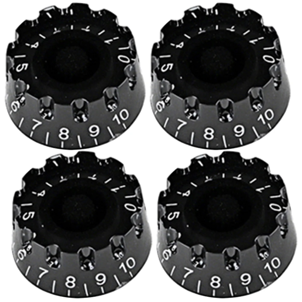 

4pcs Guitar Knobs Plastic Caps Potentiometer Tone Guitar Tuning Tone Buttons Control Electric Bass Accessories