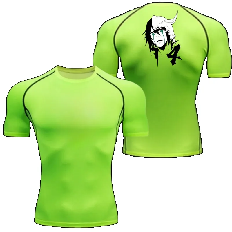 漂白服フィットネス圧縮ランニング Tシャツ男性トップスバットプリント Tシャツ男性速乾性ジムスポーツウェア Tシャツ男性用