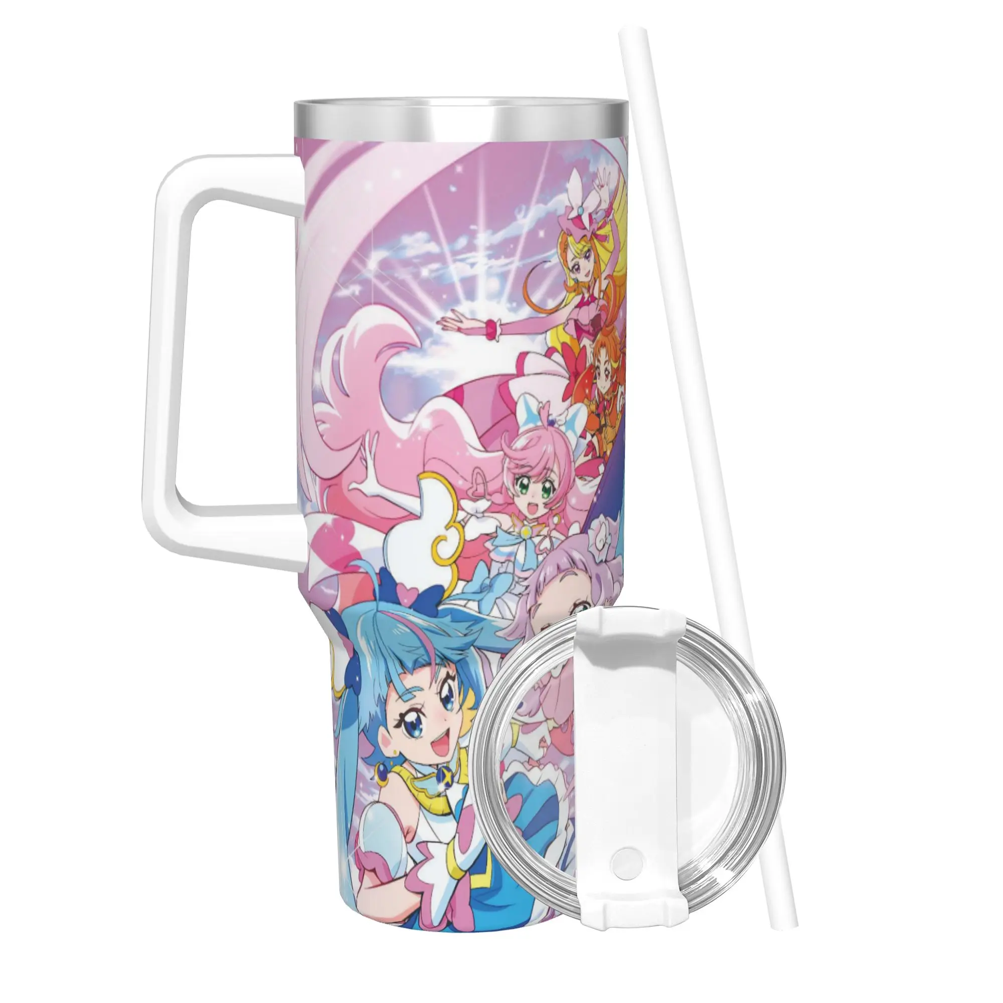 Soaring Sky Pretty Cure Tumbler 40oz Stainless Steel Double Wall Vacuum Insulated  Mug Cups With Straw