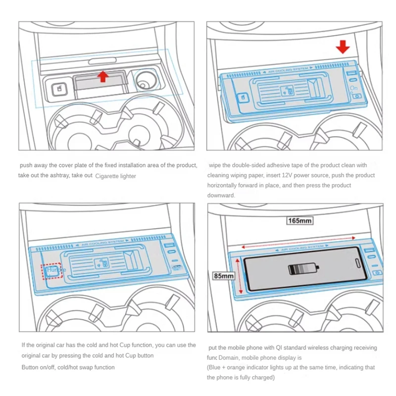 15W Car QI Wireless Charger Fast Phone Charger Charging Pad Holder Component For Mercedes Benz W166 C292 X166 GLE GLS GL ML