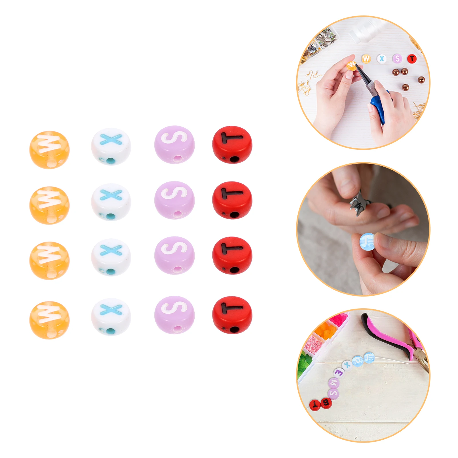 

1 Box Acrylic Letter Alphabet Loose Beads For Bracelets Jewelry Making Crafts Diy Bead Sets Bulk Durable Multi-Use Spacer Beads