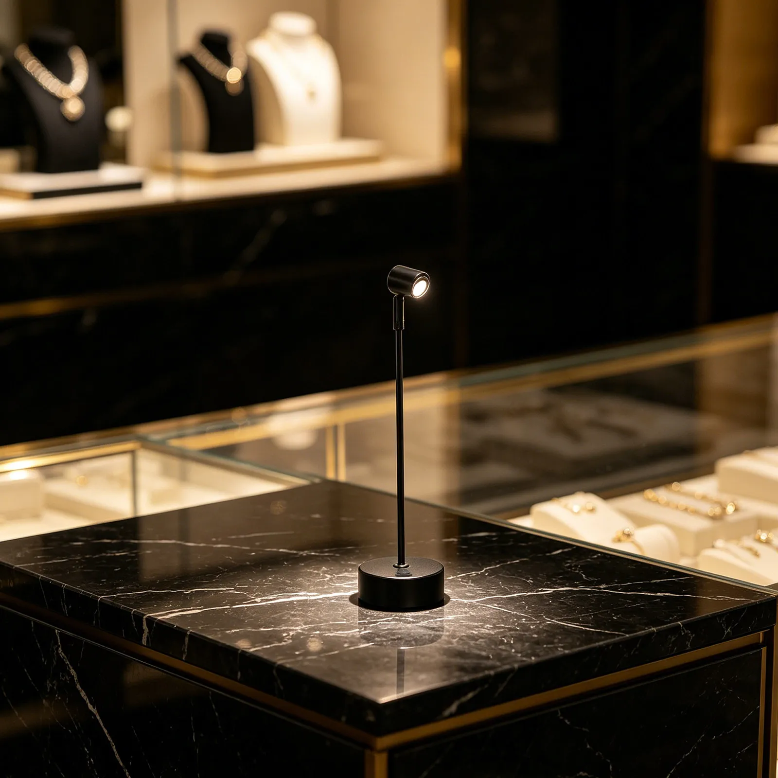 Rechargeable Wireless Jewelry Display Spotlight Compact Mini LED Spotlight for Jewelry Showcases Cabinets Boutique Accent