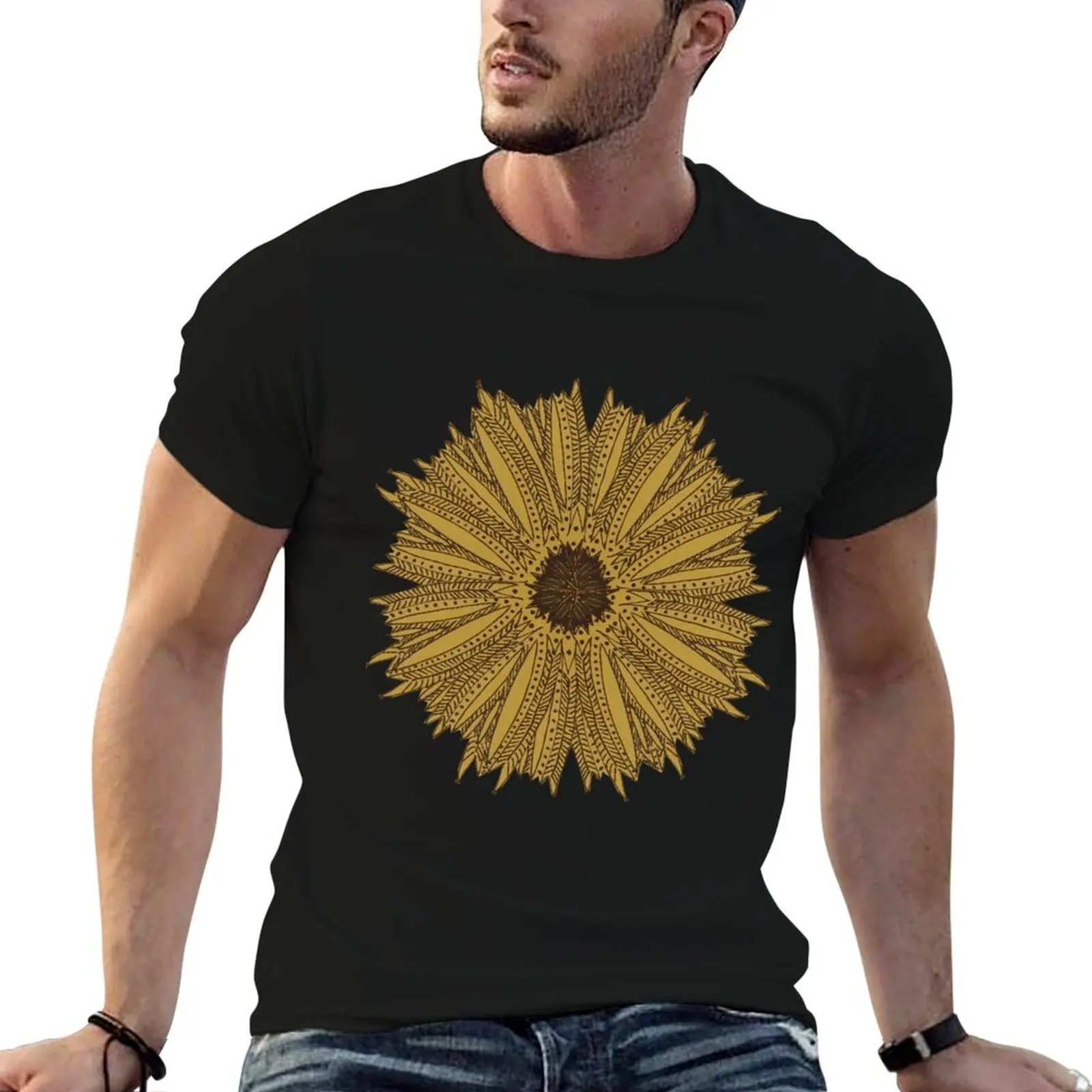 Yellow Abstract Geometric Design Grouping: Part 2 T-Shirt Plus Size Summer Short Sleeve T-Shirt