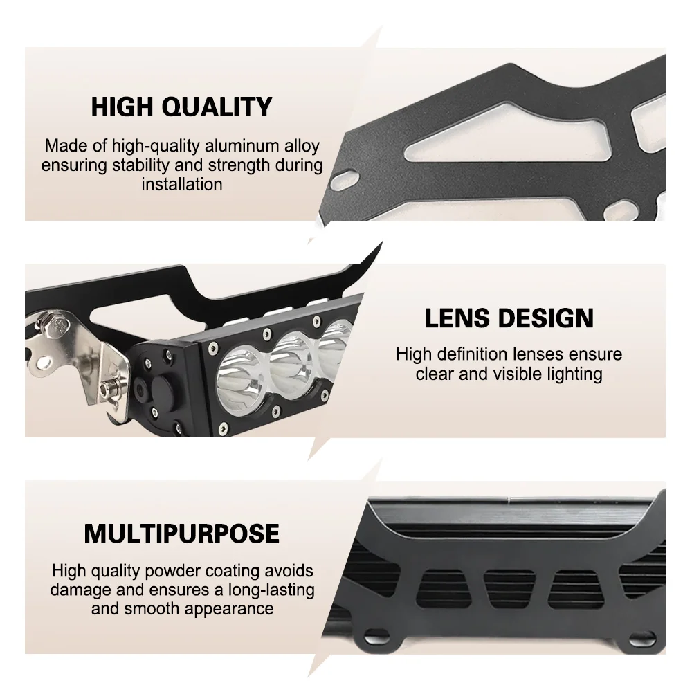 11" LED Light Bar Bracket Kit Front Grille 60W Front Lamp Bar 6000K 3000K UTV Auxiliary Driving For Can Am Maverick X3 2016-2023