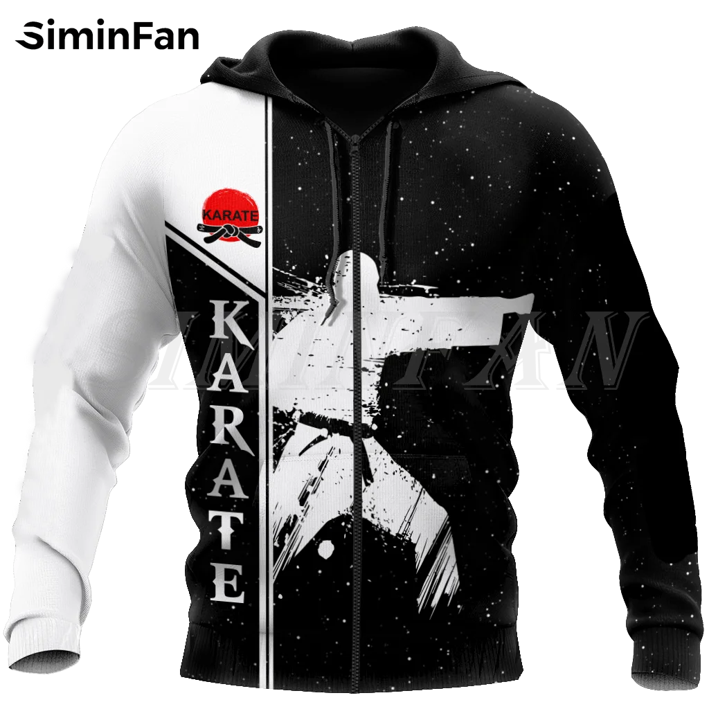 Sweats à capuche College en 3D unisexes Love Karaté Skip, sweat-shirt décontracté, pull Harajuku, survêtement pour femmes, veste à glissière, style
