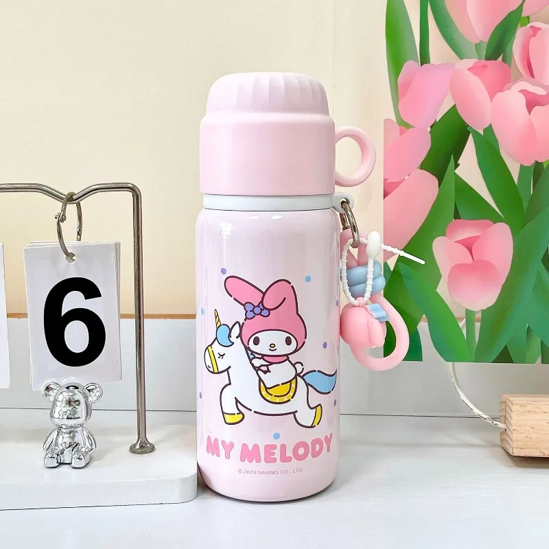 Sanrio Doppia tazza termica per bere Hello Kitty Kuromi Coperchio per bottiglia d'acqua simpatico cartone animato di grande capacità Regalo per ragazze di alto valore
