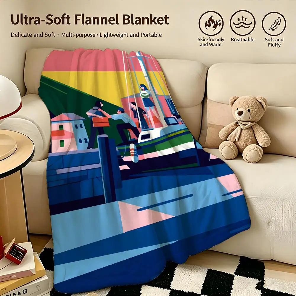 celebrity M-Matteo Berton-N Throw Warm Soft Flannel Blanket, Multi-use for Sofa Bed Camping Travel Nap