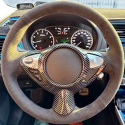 Car Steering Wheel Cover DIY Suede Leather For Infiniti FX FX35 FX37 FX50 QX70 Nissan Juke Maxima 370Z Sentra Auto Accessories