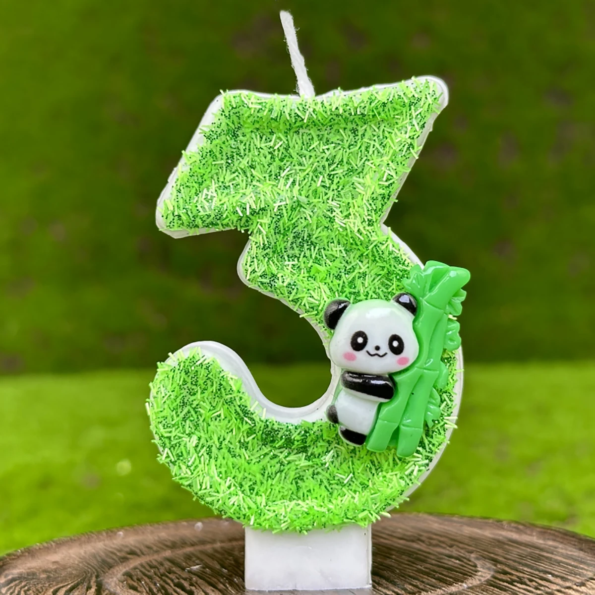 2nd Birthday Candle Cake Topper Decor Panda Creative Number 2 Candle Green Kids 1st Happy Birthday Party Decoration Accessories