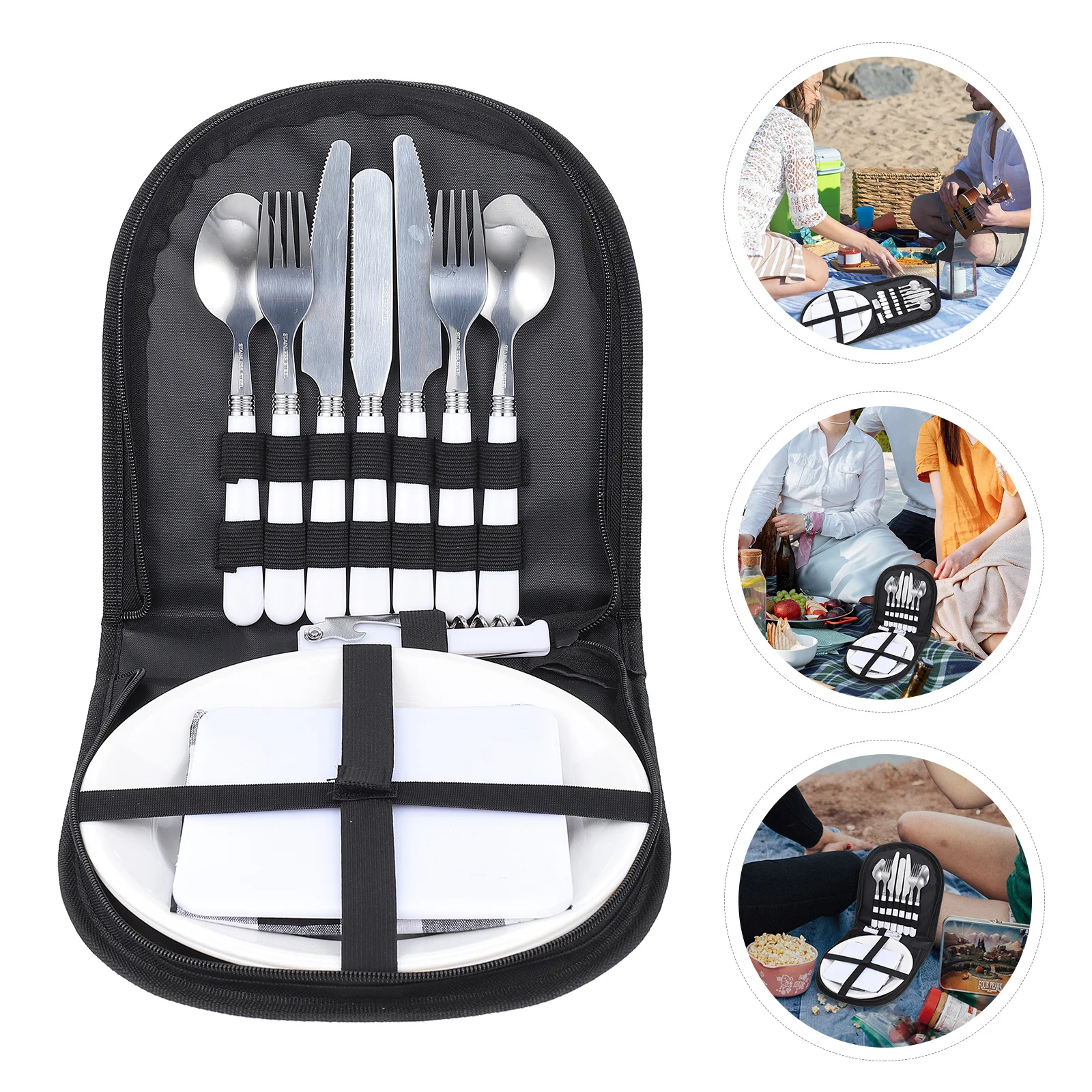 

Cutlery Portable Camping Silverware Plate Spoon Kit Travel Outdoor Supplies for Food Eating
