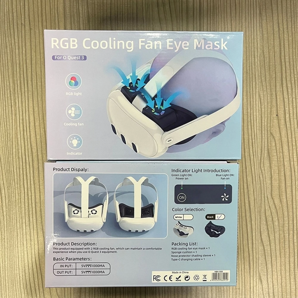 Для очков Oculus Quest 3 VR светонепроницаемая маска RGB подсветка шлем охлаждающий вентилятор аксессуары