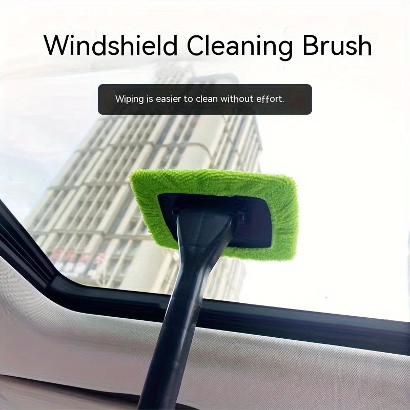 Car Front Windshield Cleaning Brush Interior Dust Removal Window Scraping Towel Sponge And Scratch Free Cleaning Tool Set