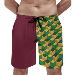 Giyu tomioka padrão board shorts anime cosplay demon slayer kimetsu não yaiba masculino padrão board calças curtas trenky troncos de natação