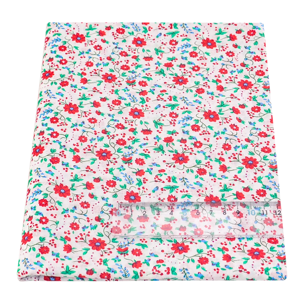 Thin Floral Cotton Fabric for Sewing Dolls, Cloth For Needlework, Patchwork Fabrics for Craft Material Fabric by the Meter