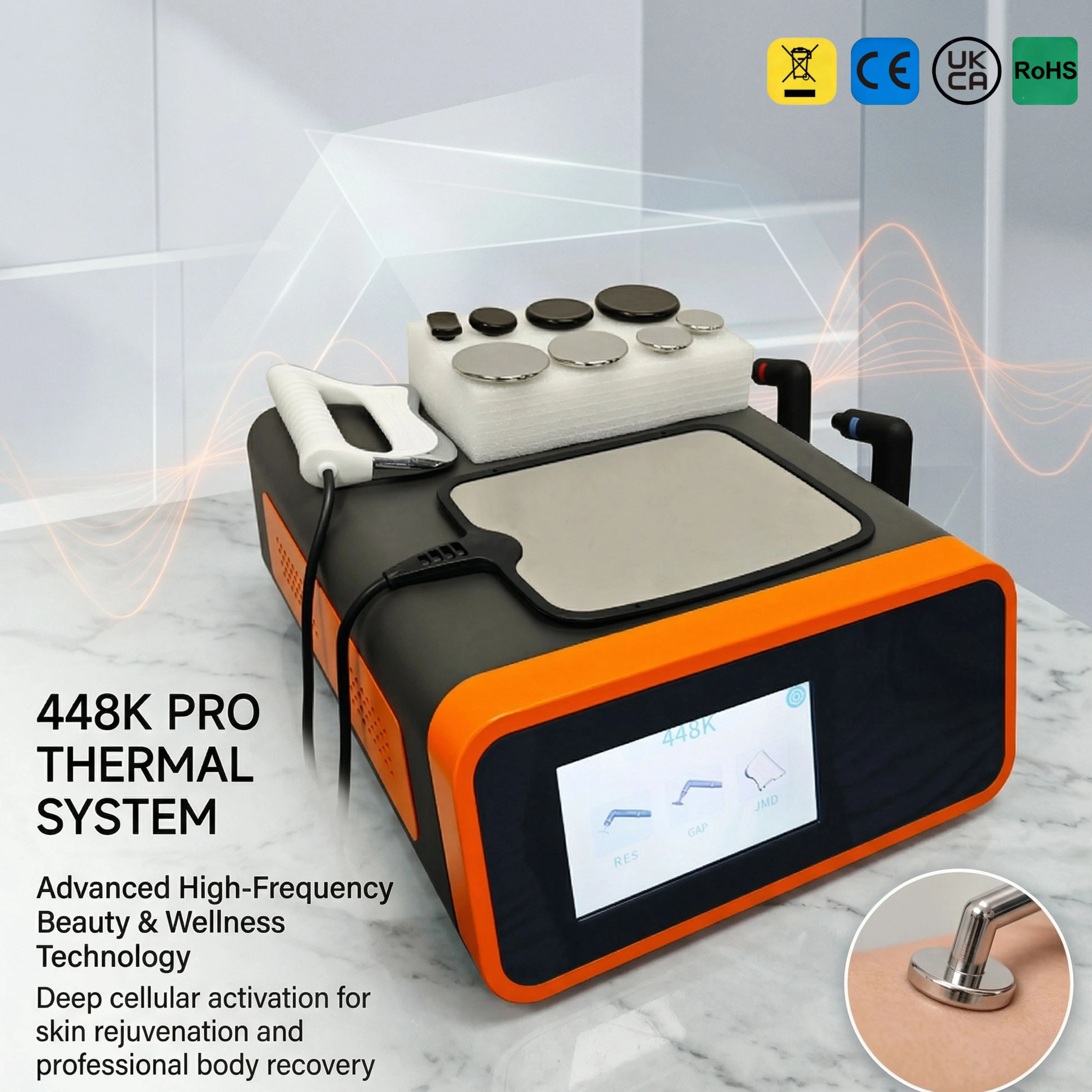 

Professional 448k High-Frequency Thermo Beauty Health Device Machines- Fat Burning,Muscle Relaxation,Skin Rejuvenation Home Use
