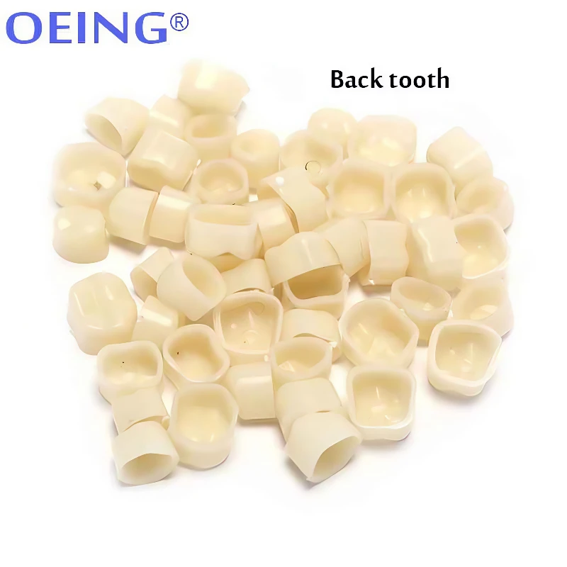 50Pcs/Box Dental Temporary Crown Kit Resin Front Molar Crowns Teeth Porcelain Anterior Posterior Veneers Dentist Tooth Whitening