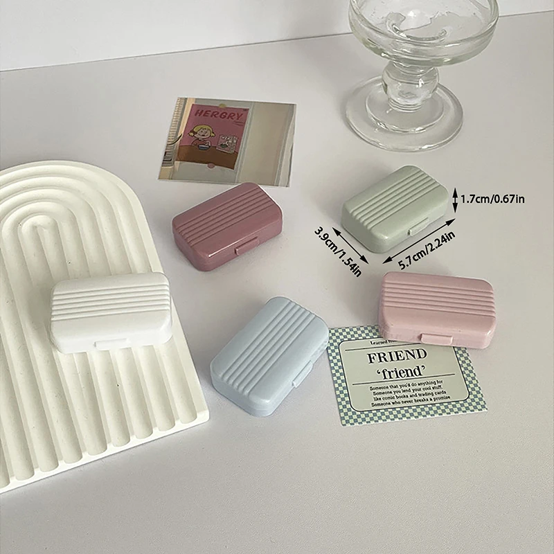 1 قطعة لون الحلوى المحمولة عدسات لاصقة صندوق للفتيات الحد الأدنى عدسات لاصقة عدة حاوية تخزين العدسات اللاصقة