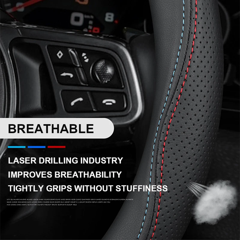 Car Leather Steering Wheel Cover For Subaru Forester Sh Sj Levorg XV Ascent Outback Impreza Legacy Crosstrek Tribeca BRZ WRX STI - Image 4