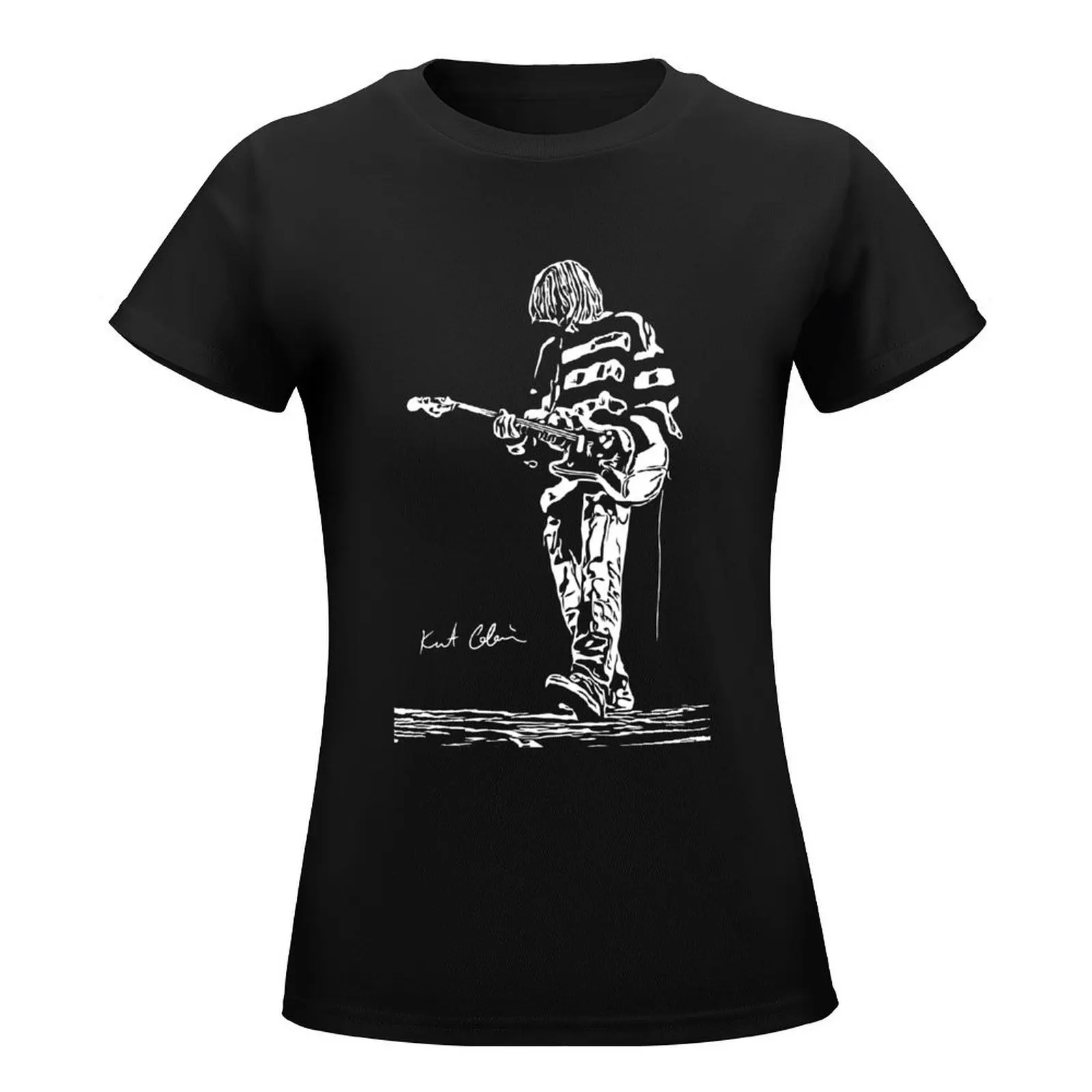 Kurt Cobain Guitar T-Shirt anime blacks Women t shirt