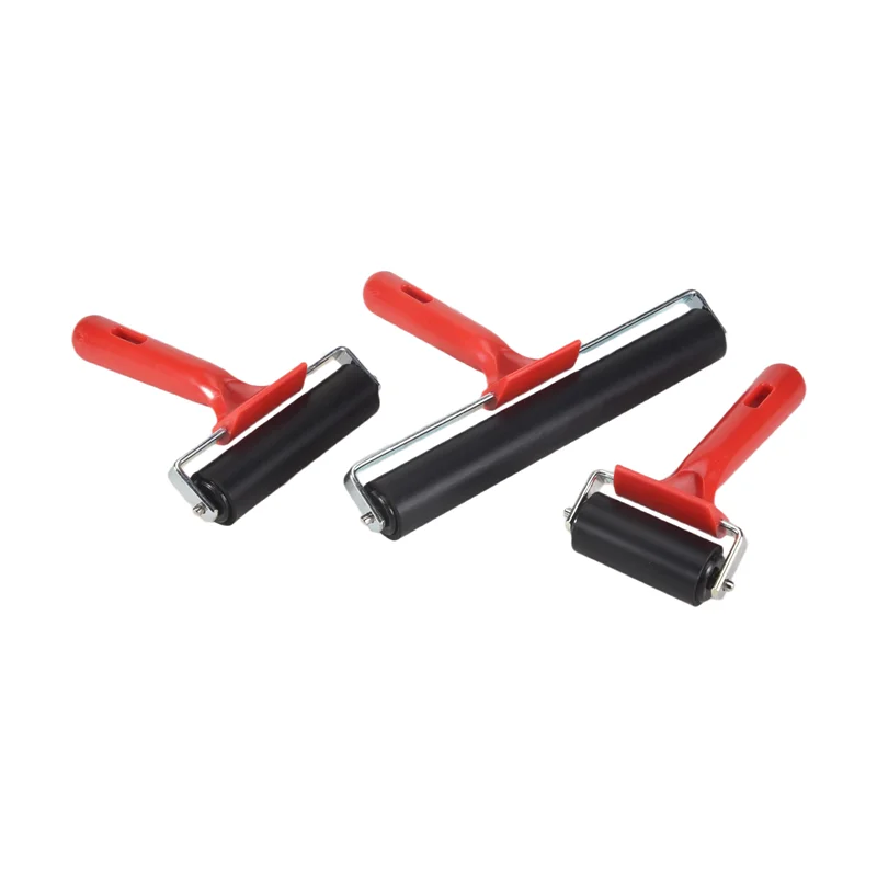 【Venda relâmpago】3 pçs rolo de borracha brayer cola rolo ferramentas para impressão carimbar papel de parede colagem aplicação 6/10/20 cm