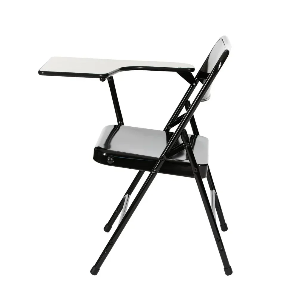 Silla plegable ergonómica de aleación de acero, sillón plegable de 28,75 "D X 20,5" wx29,5 "H, color negro sólido, 14,5 libras