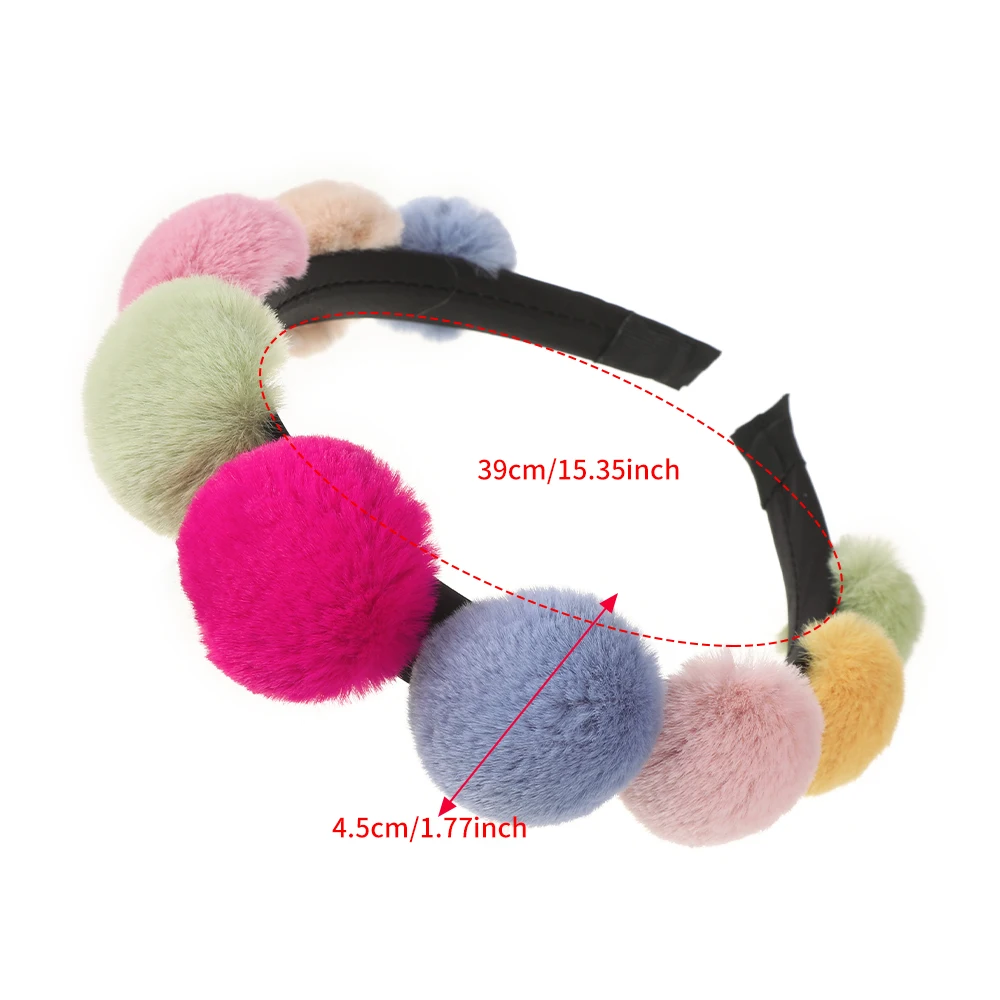 Haimeikang Wool Hairball Hair Hoops Autumn Winter Fashion Bezel Headbands Hair Band Cotton Warm Hair Accessories Headwear