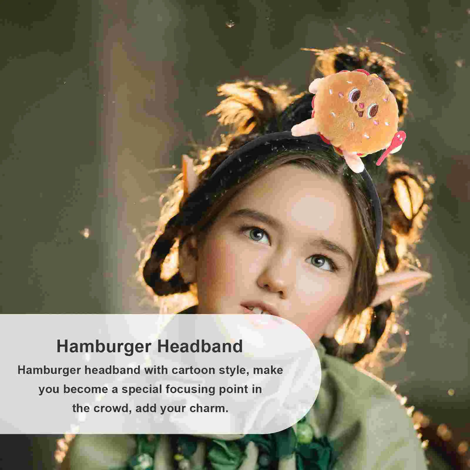 Accesorios de moda para el cabello para niñas, diademas, trajes de Festival para adultos, tela para mujeres, hamburguesa a granel, divertido