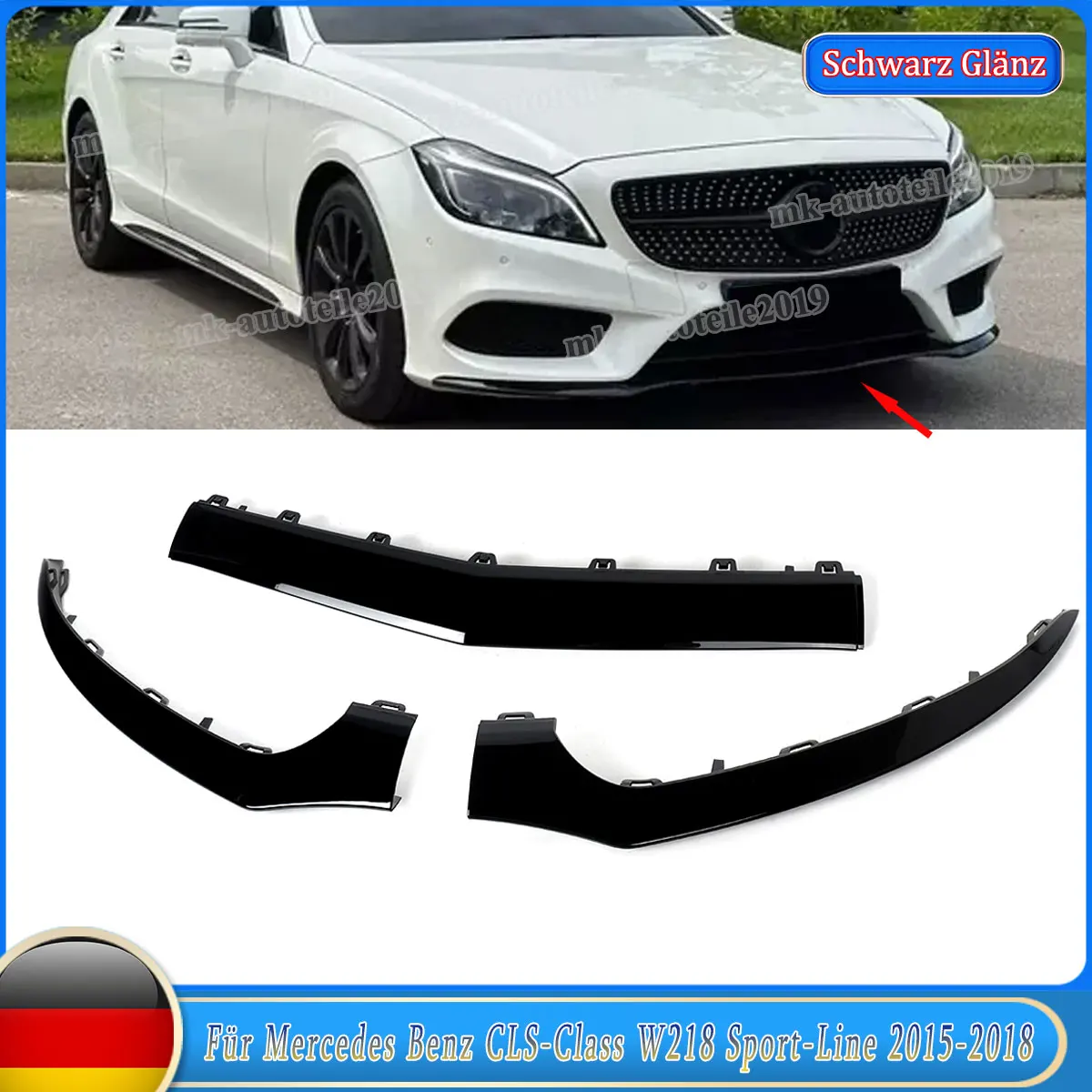 

2016-2018 для Mercedes Benz CLS Class W218 CLS400 CLS500 CLS550, нижняя накладка переднего бампера 2188851574 2188851674 2188851774