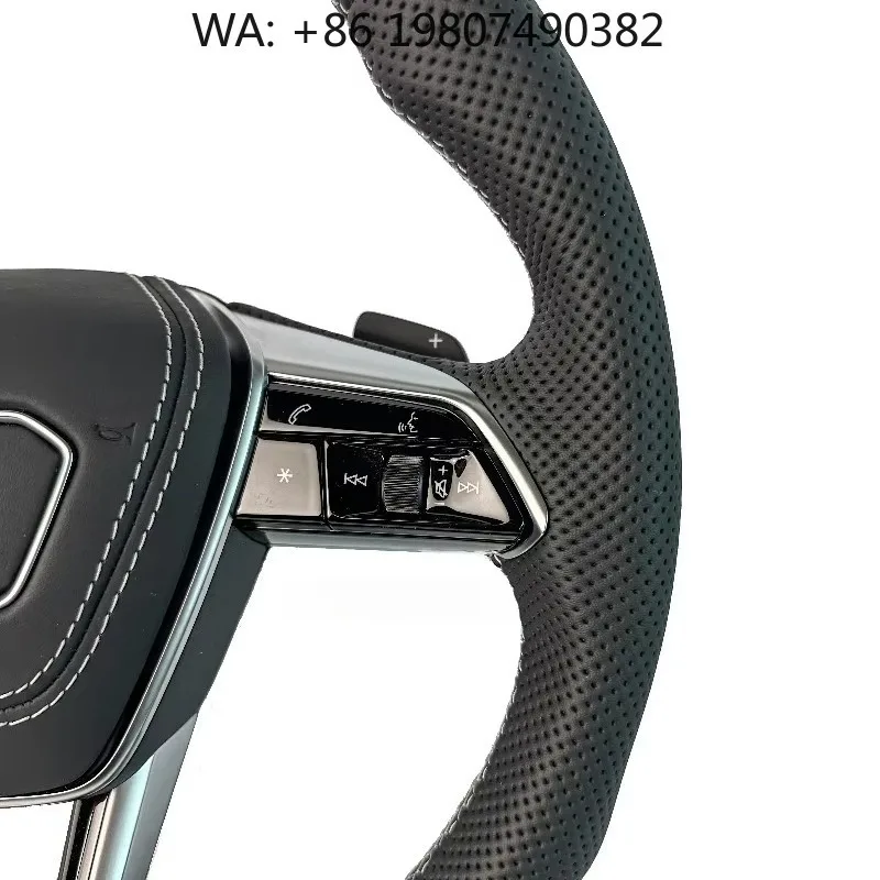 Custom Genuine Leather Sports Steering Wheel Aftermarket Mod Interior Parts Fit For C7 C8 A6L A7 A7L A8L Q7 Q8 2019‑2026