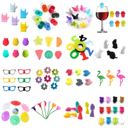 1 Set small man Drink Markers Wine Glass Tags Drink Charms Cocktail Picks gel small man wine cup marker red wine cup mark