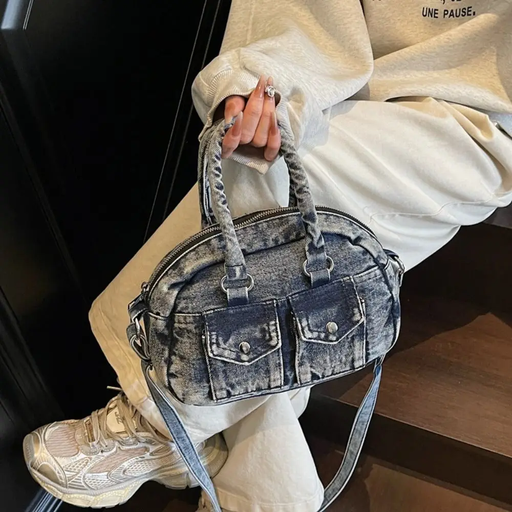 

Fashion Handbag Retro Denim Bag Underarm Bag Y2K Spicy Girl Shoulder Bag Crossbody Bag Armpit Bag Washed Jean Bag Streetwear