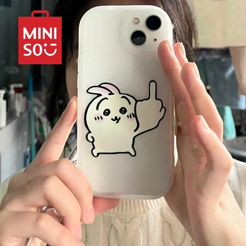 Kawaii Anime Chiikawas International Gestures Phone Case Miniso Cute Toy for Iphone13 14 15 Pro Max Transparent Shell Phone Case