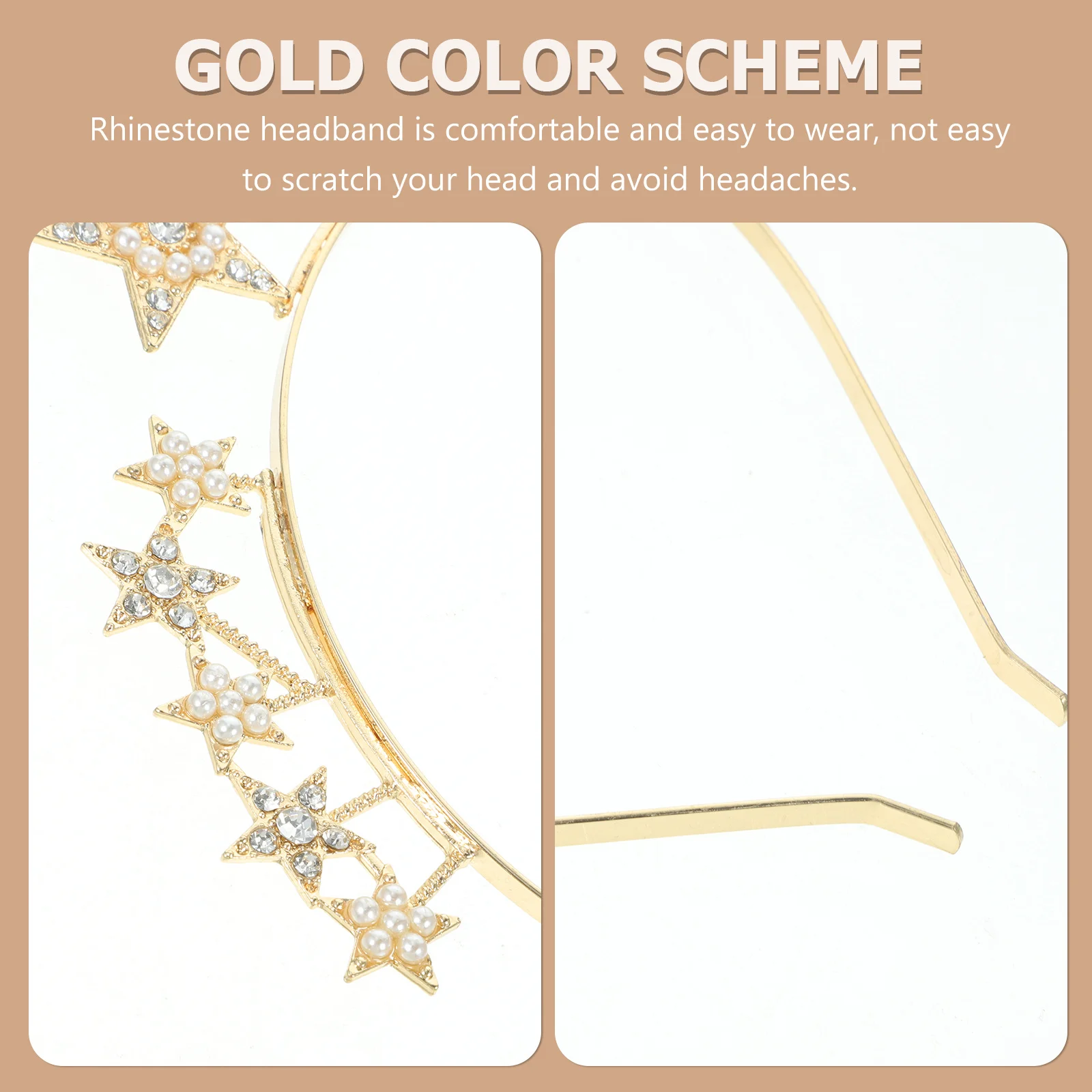 

Star Headband Rhinestone Crown Hair Accessories For Women Wedding Party Festival Goddess Wear Hair Styling