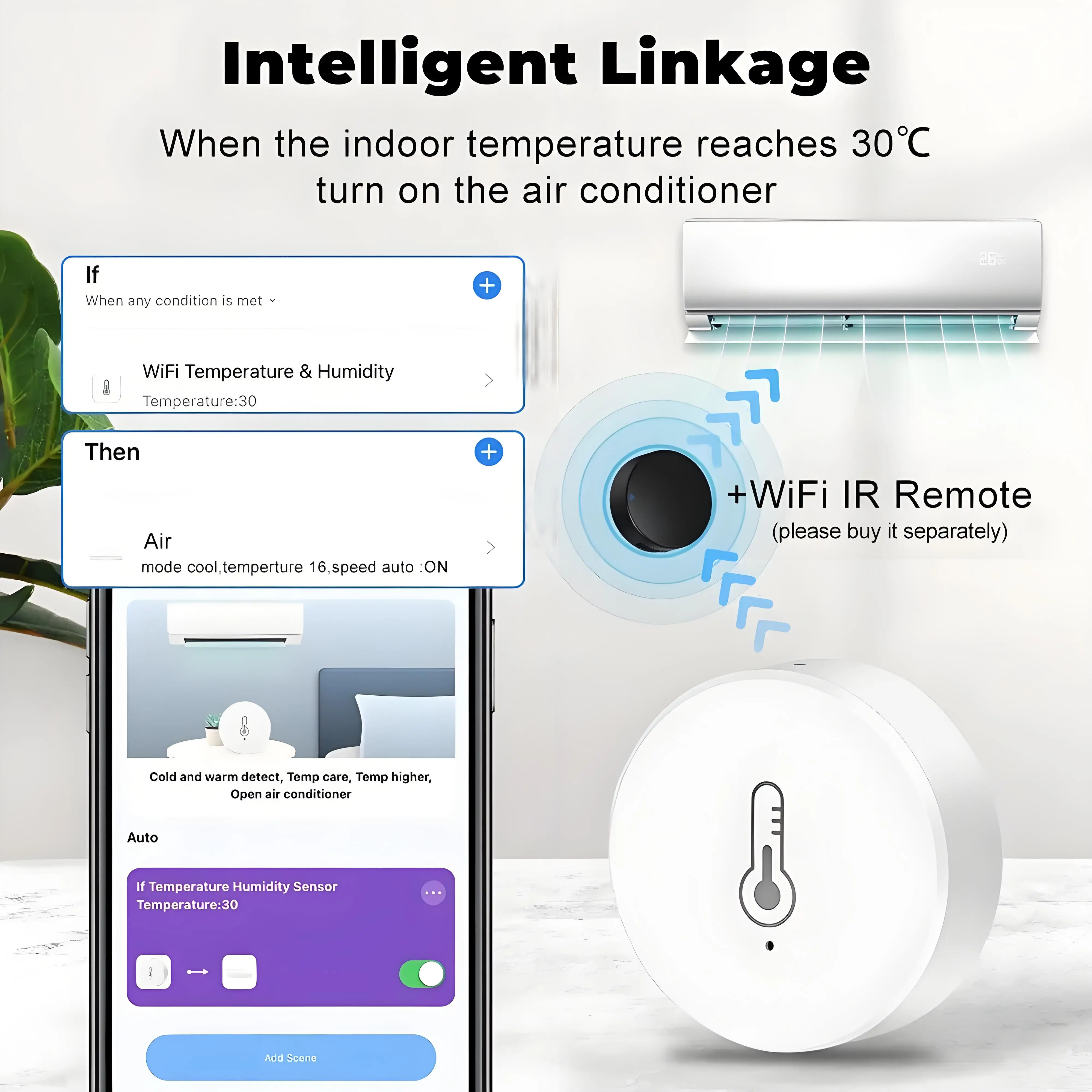 Tuya ZigBee Mini Temperature And Humidity Sensor Indoor Humiture Detector Voice App Control Works With Alexa Google Home