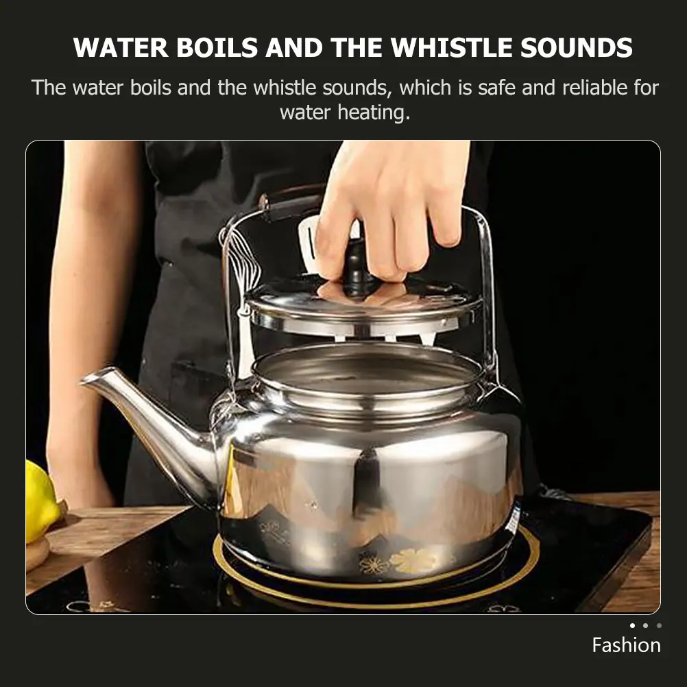 

1pc Stainless Steel Water Kettle Large Capacity Whistling Teakettle For Induction Cooker Gas Stove Boil Water Kitchen Kettle