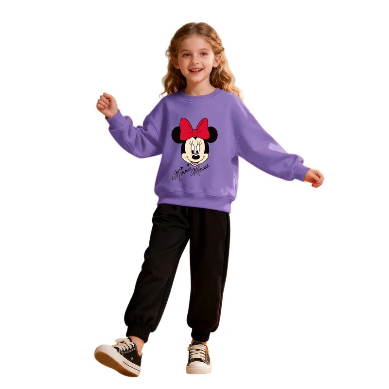 

Disney Spring/autumn Baby Girl Minnie Sweatshirt Long Sleeve Tops Cartoon Children Hoodies Pullovers Sweater Kids Clothes Girls