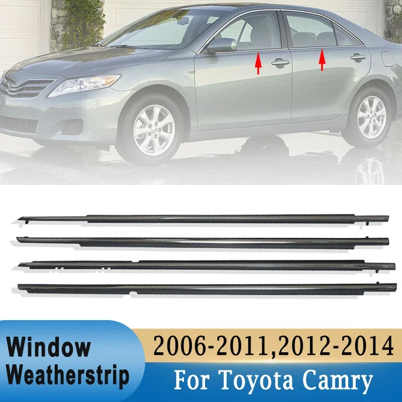 

Наружная уплотнительная лента для окон для Toyota Camry 2006-2014 75720-06100 75740-06080, уплотнительная лента для стекла, резиновые ленты для литья и отделки, 4 шт.