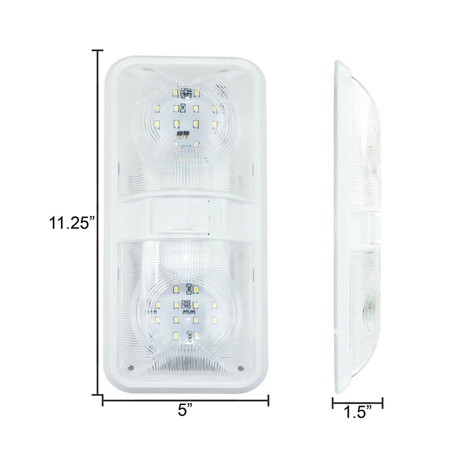 

1set 12V 6000-6500K Adjustable Ceiling Light Reading Light Roof Indoor Double Sided 48LED Ceiling Light For Car RV Camper Boat