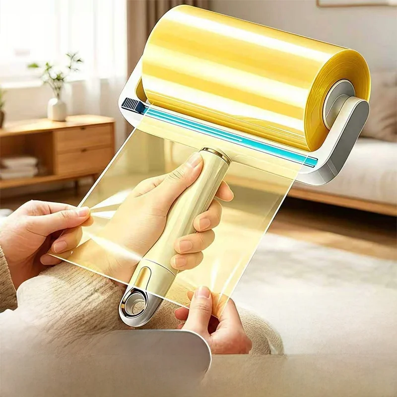 home-use-anti-roll-tape-hair-dust-remover-roller-brush-clothes-sticky-hair-lint-remover-tool-plastic-material-easy-cleaning
