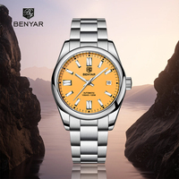 BENYAR Top brand Luxury Mechanical  Automatic Watch 100m Waterproof calendar Stainless Steel Luminous Watch for Men reloj hombre