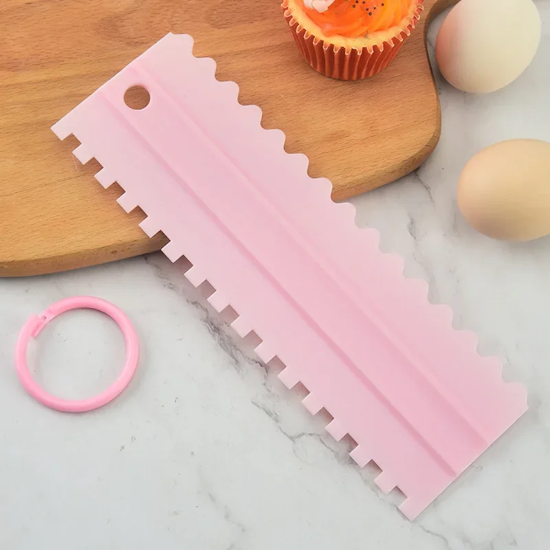 DIY Baking Tools Plastic Cream Scraper Set New Comb Cake Scraper Pattern Cream Scraper 4-piece Set Kitchen Accessories