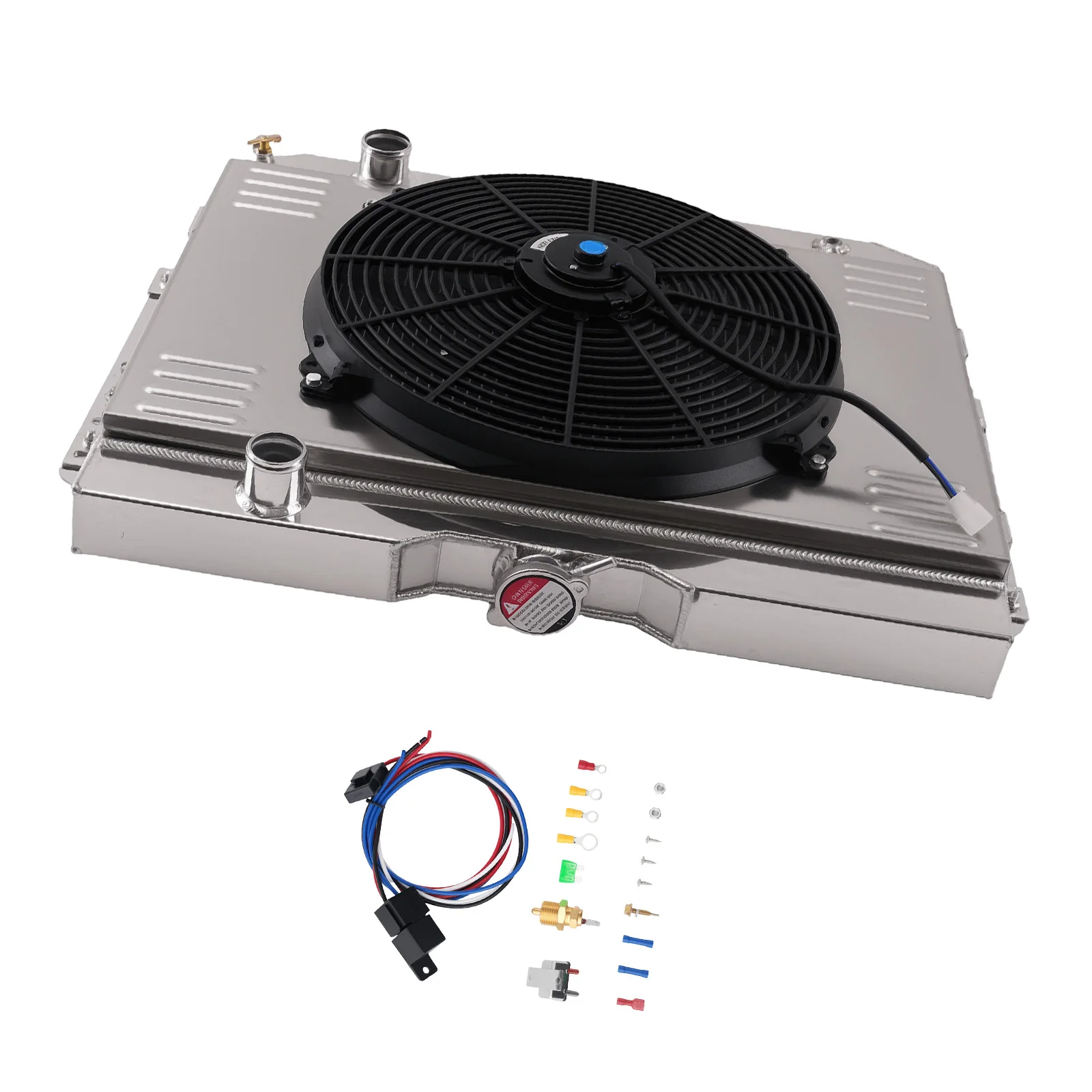 

Aluminum Radiator 3 Row for Chevy Biscayne/Impala 1959-1965 CU281 Fan Shroud Kit