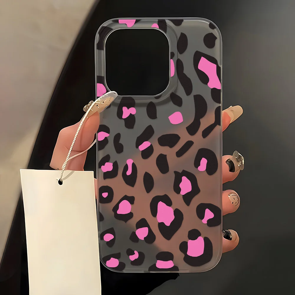 Leopard Print Phone Case For iPhone 16 Pro Case iPhone 11 17 13 15 12 14 Pro Max 13 12 Mini Shockproof Matte Cover Soft Funda