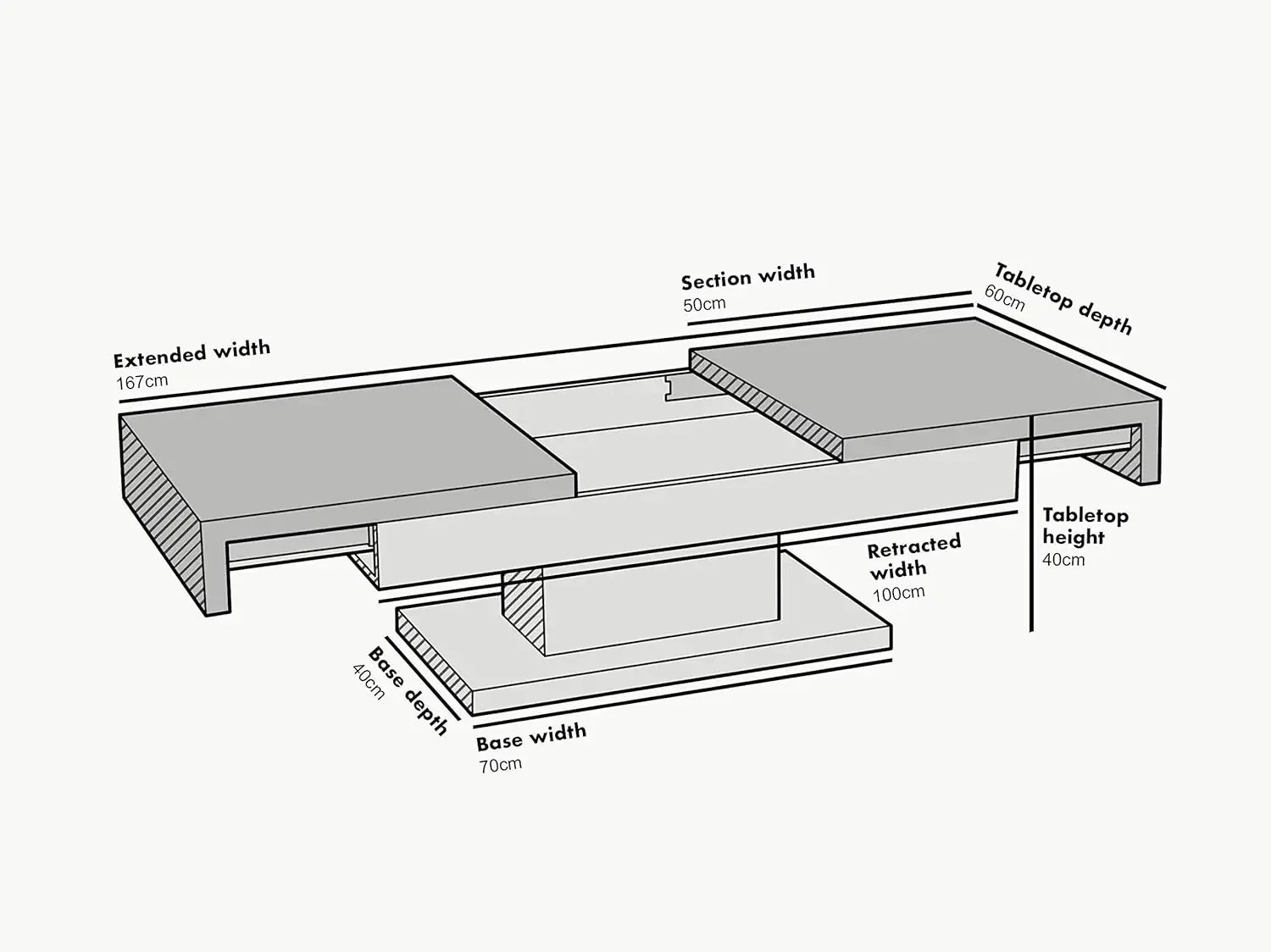 Blythe Two Block Sliding Storage Coffee Table