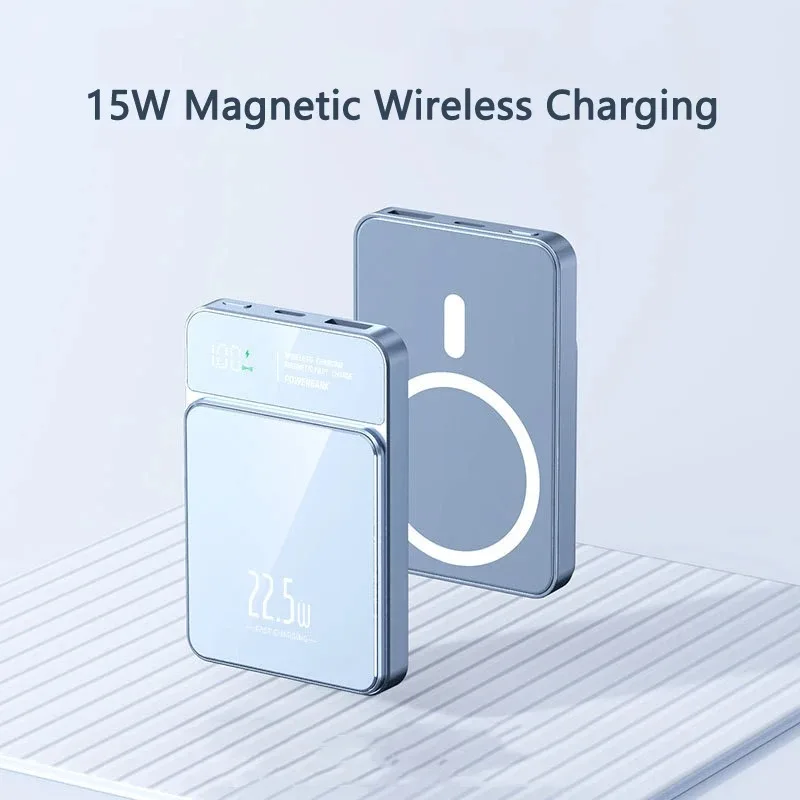 10000mAh Portable Compact Magnetic Charging Treasure Support 22.5W Two-Way Fast Charging For Iphone Xiaomi Samsung Huawei