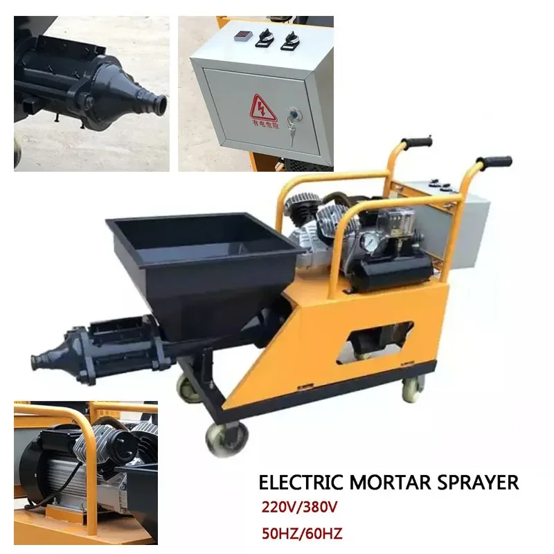 Cement Mortar Spray Machine Stone Paint Plaster Wall Automatic Spray Machine Electric Cement Mortar Shotcrete Furnish Equipment