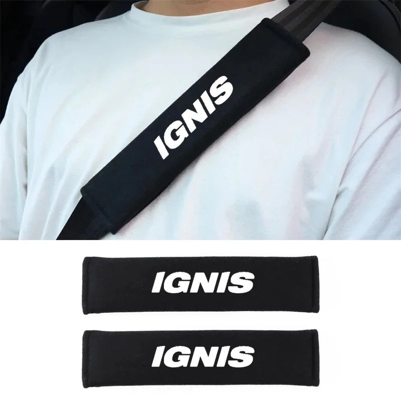 2pcs Car Seat Belt Cover With Safety Belt Shoulder Pads Protector Cover Breathable For Suzuki IGNIS Car Accessories