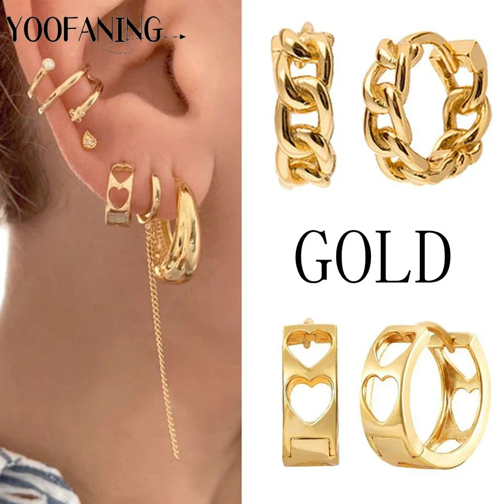 

925 Sterling Silver Ear Needle Classic Retro Gold Silver Hoop Earrings Heart Woven Design Women's Earrings Single Item Jewelry