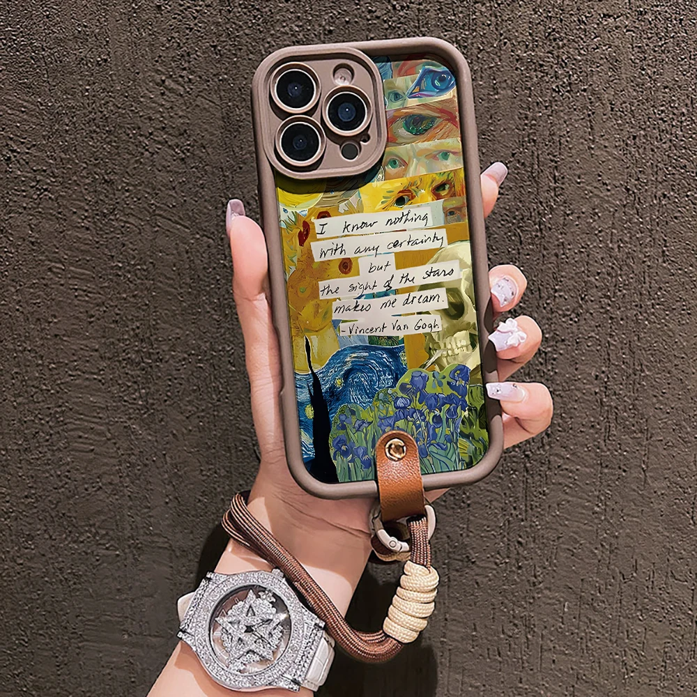 Van Gogh Collage Handyhülle für Samsung Galaxy S26 S21 S25 S24 S23 S22 Ultra Plus FE Hülle A16 A36 A54 A55 A56 mit Lanyard Funda – Detail 12