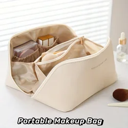 Borsa per il trucco con cerniera alla moda da donna portatile, borsa portaoggetti portatile per uso esterno, borsa portaoggetti